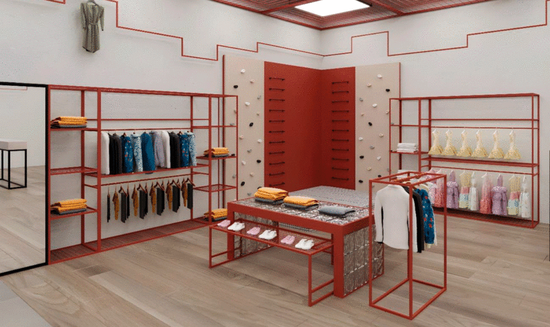 Interior design of a clothing store. Children's section. IED Barcelona