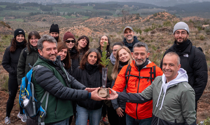 IED Barcelona staff at the tree planting in the Serra de Queralt with Plant for the Planet