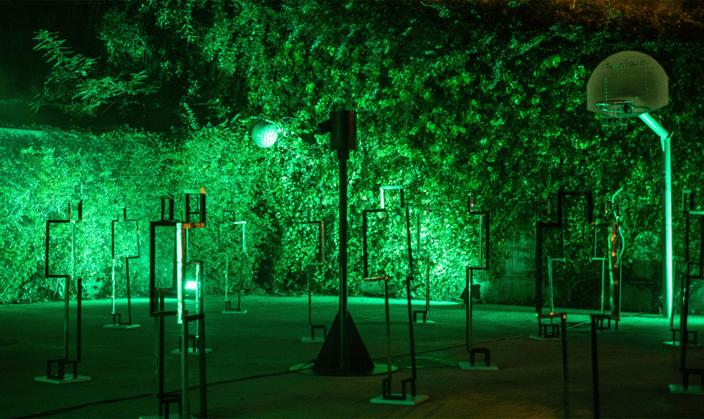 The installation "Eternal Shift" at the Llum BCN 25 light arts festival - IED Barcelona