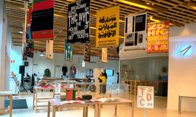 Posters and other applications of the exhibition 'TDC 70' at IED Barcelona